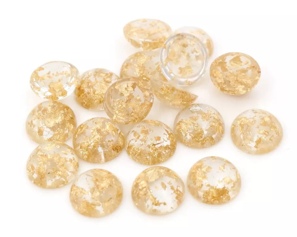 Golden Riches-12mm Flakes Cabochon