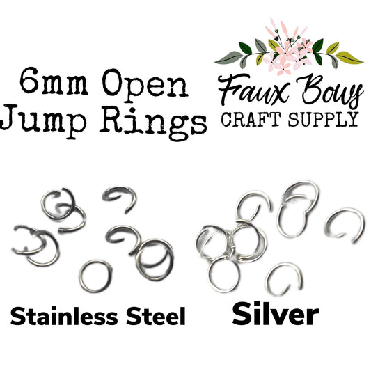 Open Large Jump Rings 6mm