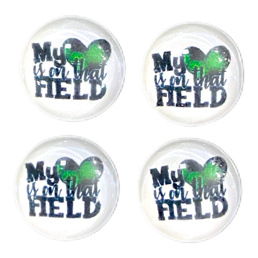 My Heart is on that Field-Soccer (Custom)-12mm Glass Cabochon