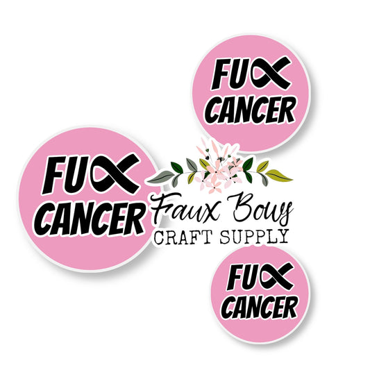 F**k Cancer  (Custom)-12mm Glass Cabochon