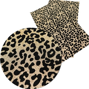 Velvet Glitter Cheetah Fabric Sheet