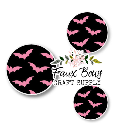 Pink Bats (Custom)-8/10/12mm Glass Cabochon